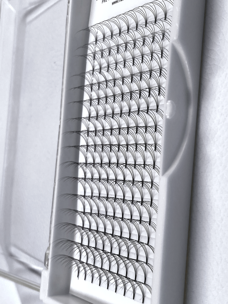 Short Stem 4D D 0.10 Mixed Volume Lash Trays 10 15mm 16 ROWS